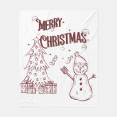 Playful Merry Christmas Fleece Deken (Voorkant)