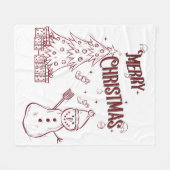 Playful Merry Christmas Fleece Deken (Voorkant (Horizontaal))