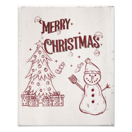 Playful Merry Christmas Foto Afdruk
