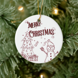 Playful Merry Christmas Keramisch Ornament