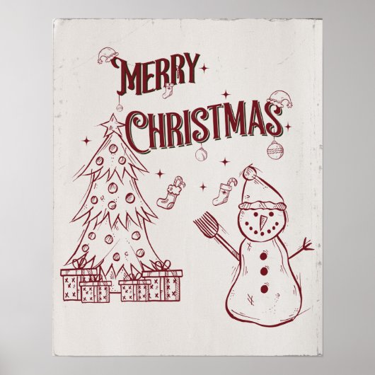 Playful Merry Christmas Poster (Voorkant)
