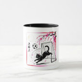 Playful Midnight Cat Goalkeeper Mug - soccer fans Mok (Midden)