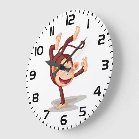 Playful Monkey Doing a Handstand Cute Animal Grote Klok (Hoek)