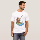 Playful Monkey Fishing T-shirt for Men & Women | H (Voorkant volledig)