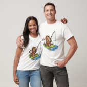 Playful Monkey Fishing T-shirt for Men & Women | H (Unisex)