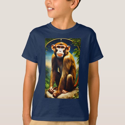 "Playful Monkey" kind is ontworpen T-shirt (Voorkant)