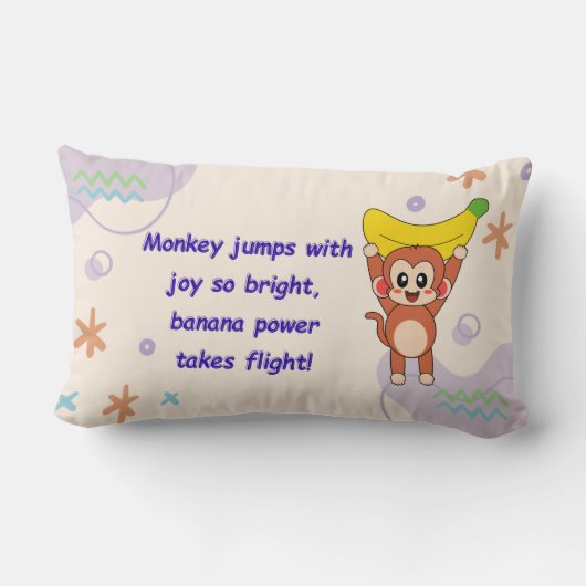 Playful Monkey Poem Kussen (Achterkant)