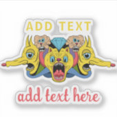 playful multicolor cartoon psychedelic creature sticker (Voorkant)