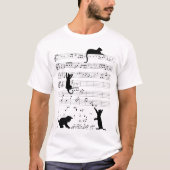 Playful Music Cats Funny Musical Notes Pet Lover T-shirt (Voorkant)