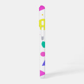 Playful Neon Memphis Geometric Retro Pattern iPhone 16 Hoesje (Linkerkant)