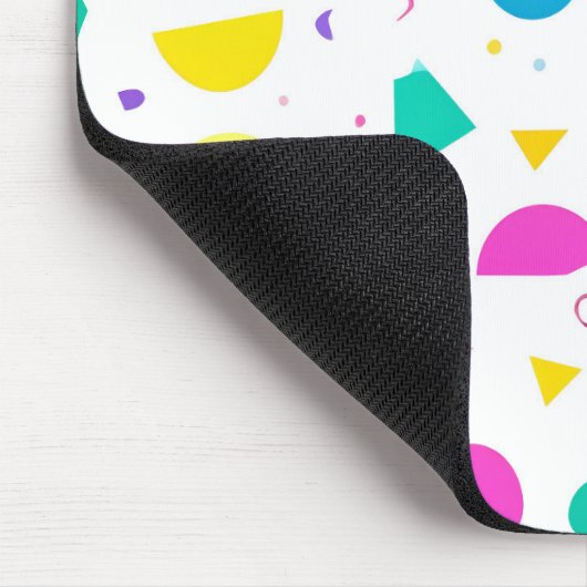 Playful Neon Memphis Geometric Retro Pattern Muismat (Hoek)