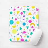 Playful Neon Memphis Geometric Retro Pattern Muismat (Met muis)