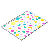 Playful Neon Memphis Geometric Retro Pattern Notitieboek (Linkerzijde)