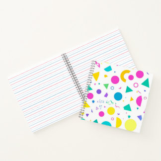 Playful Neon Memphis Geometric Retro Pattern Notitieboek