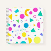 Playful Neon Memphis Geometric Retro Pattern Notitieboek (Voorkant)
