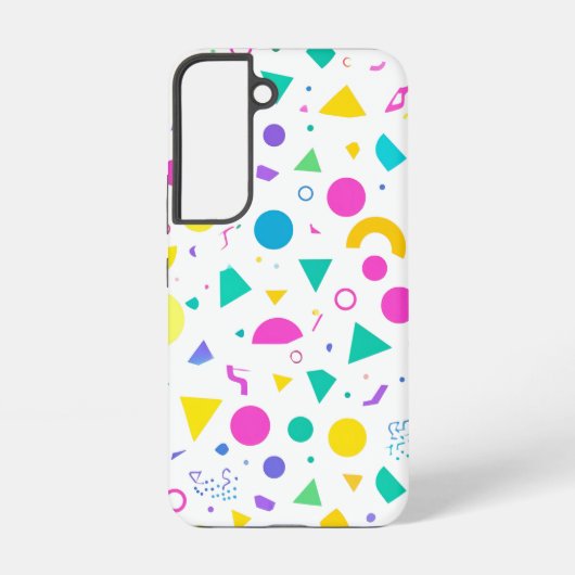 Playful Neon Memphis Geometric Retro Pattern Samsung Galaxy Hoesje (Achterkant)