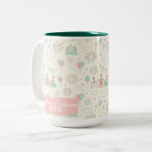 Playful New Year New Beginnings Custom Mug Tweekleurige Koffiemok (Voorkant links)