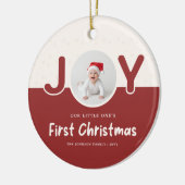Playful Newborn Baby's Photo First Christmas Keramisch Ornament (Links)