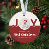 Playful Newborn Baby's  Photo First Christmas Keramisch Ornament
