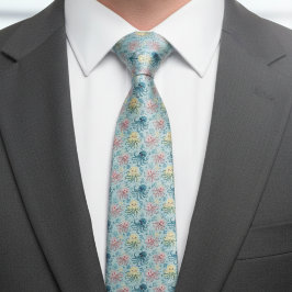 Playful Octopus Pattern – Blue Ocean Sea Life Stropdas