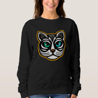 Playful Odd-Eyed Cat Sweatshirt Art
