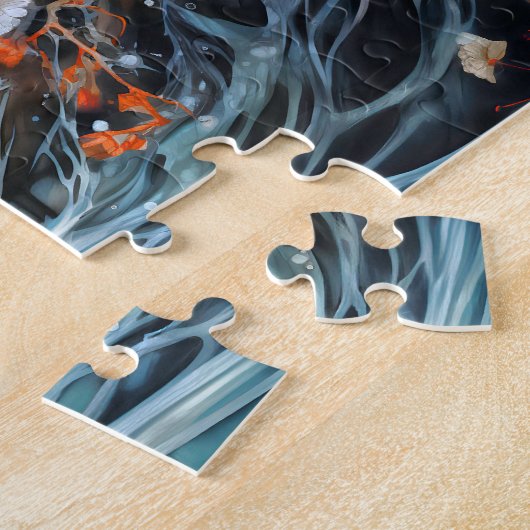 Playful otter in pond with reflections legpuzzel (Zijkant)