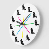 Playful Owl Wall Clock – Rainbow Stripes Grote Klok (Hoek)