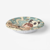 Playful Panda Coffee Ceramic Bowl Papieren Kommen (Gebogen)