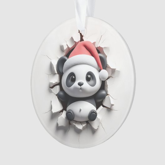 Playful Panda Holiday Breakout Ornament (voorkant)