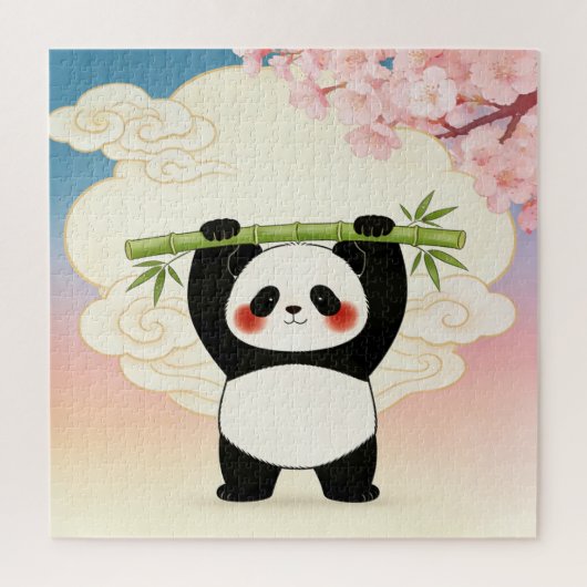 Playful Panda with Bamboo Puzzle Legpuzzel (Verticaal)