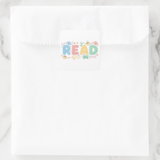 Playful Pastel Bubble "READ" Sticker Style (Tas)