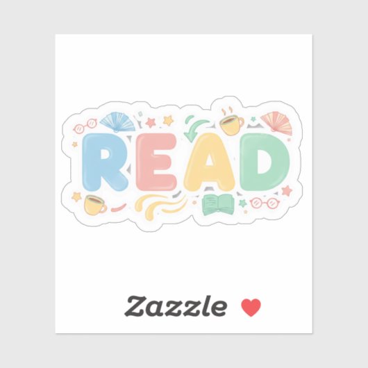 Playful Pastel Bubble "READ" Sticker Style (Vel)
