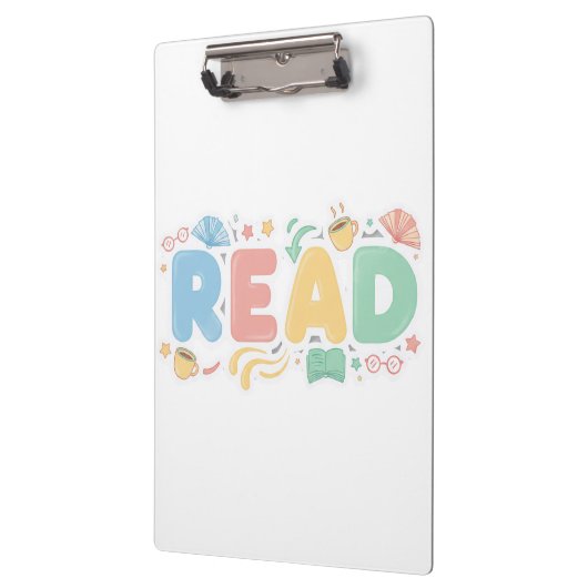 Playful Pastel Bubble "READ" Sticker Style Klembord (Links)