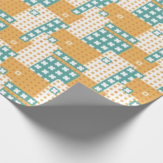 Playful Patchwork Block Pattern Cadeaupapier (Hoek)