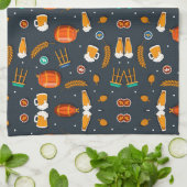 Playful pattern of orange pumpkins kitchen towel theedoek (Gevouwen)