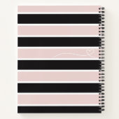  Playful Pink & Black Stripes  Notitieboek (Achterkant)