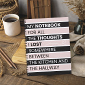 Playful Pink & Black Stripes Notitieboek