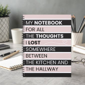 Playful Pink & Black Stripes Notitieboek