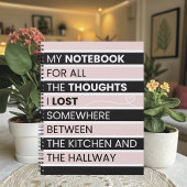 Playful Pink & Black Stripes Notitieboek