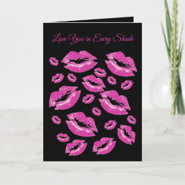 Playful Pink Lip Print Flirtatious Fun Kaart
