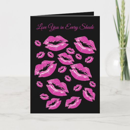 Playful Pink Lip Print Flirtatious Fun Kaart (Voorkant)