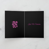Playful Pink Lip Print Flirtatious Fun Kaart (Binnen)