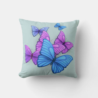 Playful Pink & Purple Butterflies Pillow Kussen