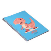 Playful Pink T-Rex Dino With Kids Name Notitieboek (Rechterzijde)