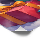 Playful Pitbull Opening Christmas Gifts Holiday Perfect Poster (Hoek)