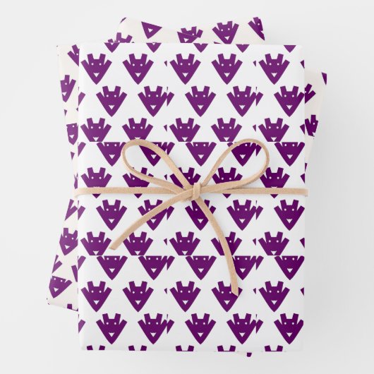 Playful Pixel Faces – Retro-Inspired Geometric Cha Inpakpapier Vel (In situ)