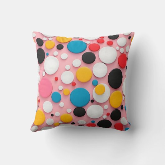 Playful Polka Dot Abstraction Kussen (Achterkant)