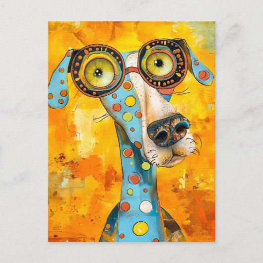 Playful Pop-Art Dog in Bright Hues Briefkaart (Voorkant)