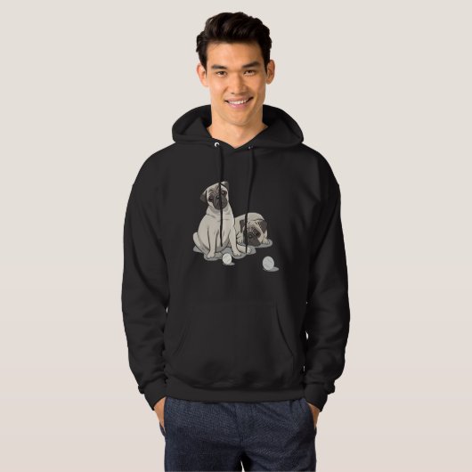 Playful Pug Design Hoodie (Voorkant volledig)