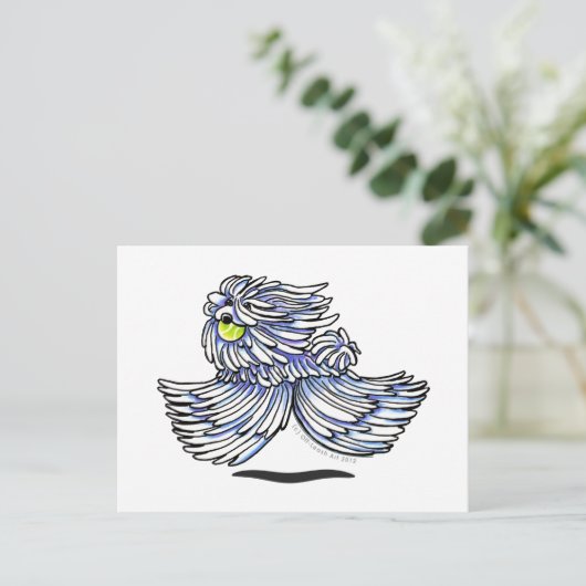 Playful Puli Komondor Briefkaart (Staand voorkant)